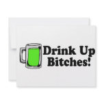 Drink Up Bitches Green Beer invitations