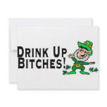 Drink Up Bitches Leprechaun Personalized Announcement
