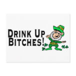 Drink Up Bitches Leprechaun Post Cards