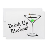 Drink Up Bitches Martini Personalized Invitations