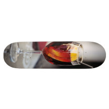 Drink with lemon slices skateboards