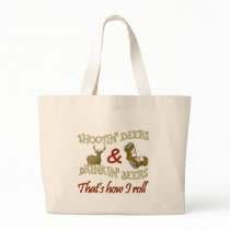 Drinking Beer Shooting Deer Canvas Bags