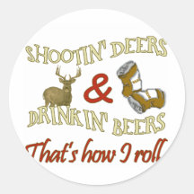 Drinking Beer Shooting Deer Stickers