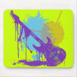 DRIPPING PAINT PEACE GUITAR MOUSE PADS