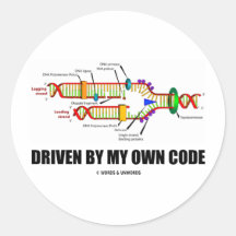 Driven By My Own Code (DNA Replication) Round Stickers