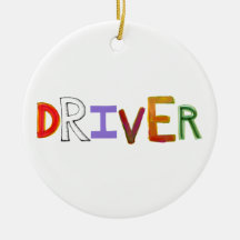 Driver word art chauffeur designated sober ornament