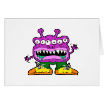Drooling Alien Greeting Cards