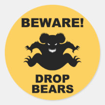 Drop Bears! Round Sticker