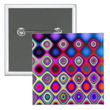 Droplets - Fractal Art Pinback Buttons