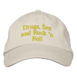 Drugs, Sex and Rock 'n Roll embroidered hats