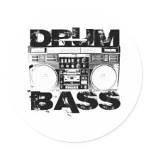 Drum and Bass Round Sticker