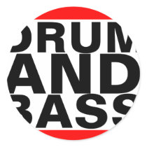 Drum and Bass Round Stickers