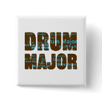Drum Major Font Pinback Buttons
