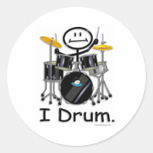 Drum Round Stickers