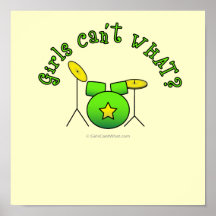 Drum Set - Green Posters