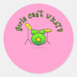 Drum Set - Green Round Sticker