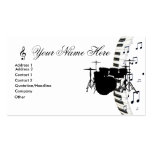 Drum Set Piano Keyboard and Music Notes Business Card Template