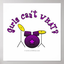 Drum Set - Purple Poster