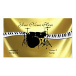 Drummer and Keyboardb Gold Business Card Templates