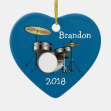Drummer Boys Personalised Christmas Photo Ornament