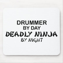 Drummer Deadly Ninja by Night Mouse Mat