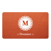 Drummer Elegant Lace Monogram Business Card Templates