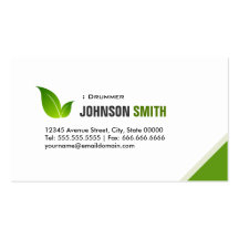 Drummer - Elegant Modern Green Business Card