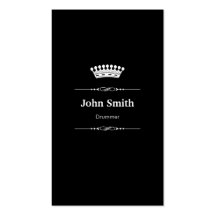 Drummer Elegant Royal Black White Business Cards