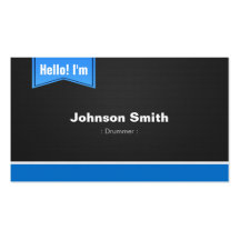 Drummer - Hello Contact Me Business Card Template