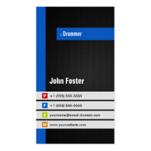 Drummer - Modern Stylish Blue Business Card Templates