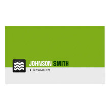 Drummer - Organic Green White Business Card Template