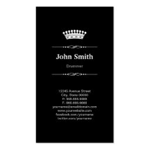 Drummer Simple Elegant Royal Crown Business Card Templates