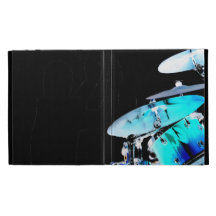 Drummer sticks in air shadow blue invert drums iPad folio covers