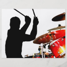 Drummer sticks in air shadow real drums custom flyer