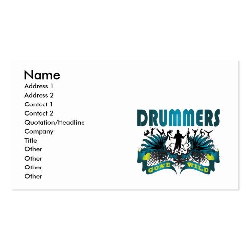 Drummers Gone Wild Business Cards