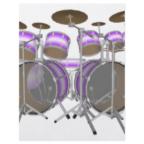 Drums: Purple & White Drum Kit: 3D Model: