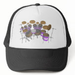 Drums: Purple & White Drum Kit: 3D Model: Mesh Hat