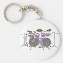 Drums: Purple & White Drum Kit: 3D Model: Keychains