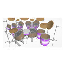 Drums: Purple & White Drum Kit: 3D Model: