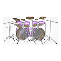 Drums: Purple & White Drum Kit: 3D Model: