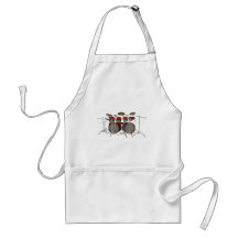 Drums: Red Drum Kit: 3D Model: Aprons