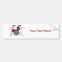 Drums: Red Drum Kit: 3D Model: Bumper Stickers