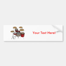 Drums: Red Drum Kit: 3D Model: Bumper Stickers