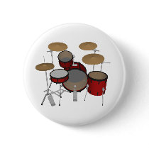 Drums: Red Drum Kit: 3D Model: