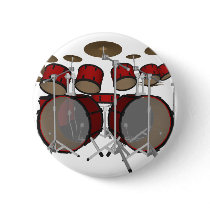 Drums: Red Drum Kit: 3D Model: