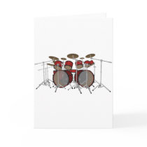 Drums: Red Drum Kit: 3D Model: