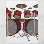 Drums: Red Drum Kit: 3D Model: Custom Flyer