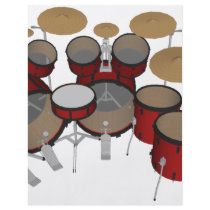 Drums: Red Drum Kit: 3D Model: