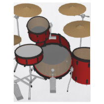 Drums: Red Drum Kit: 3D Model: