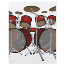 Drums: Red Drum Kit: 3D Model: